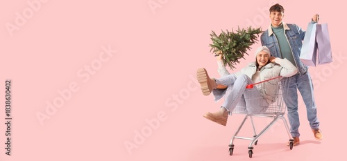 Young couple with Christmas...