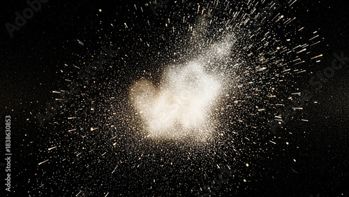 Abstract White Gold Light Particles Scattering Texture Background