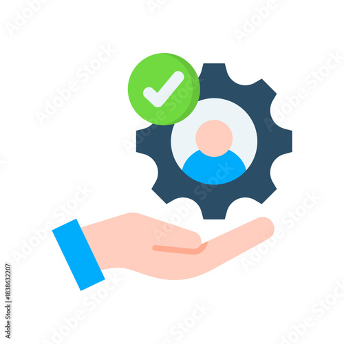 Service flat color icon