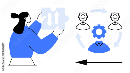 Workflow concept. Workflow optimization, teamwork, and automated processes promote productivity. Workflow processes enhance business growth and effective collaboration. Ideal for business