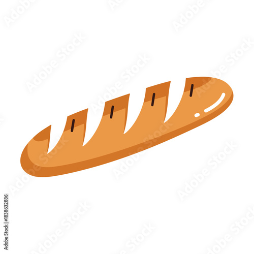 Isolated Flat Bread Loaf Illustration for Food Design and Marketing