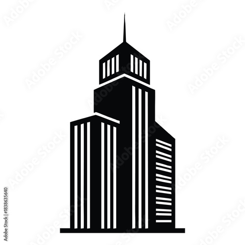 Modern architectural design of a towering city building a sleek skyscraper icon representing urban development and corporate environments
