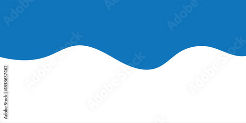 Blue Wave Abstract Landscape With Smooth Curved Horizon Under White Sky eps10