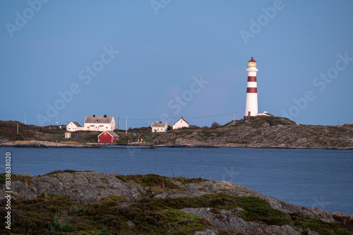 Oksøy Lighthouse at Sunset on the Norwegian Coast