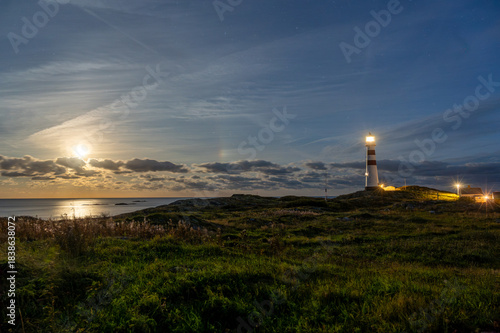 Oksøy Lighthouse at Sunset on the Norwegian Coast