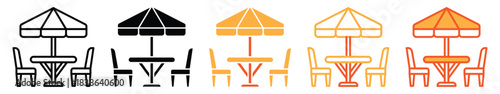 Terrace Icon Set Multiple Style Collection