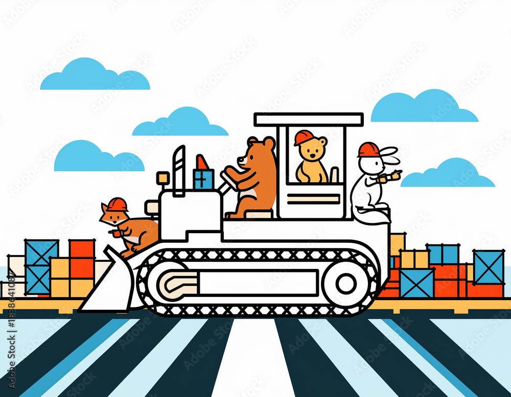 Naklejka premium vector illustration of a factory