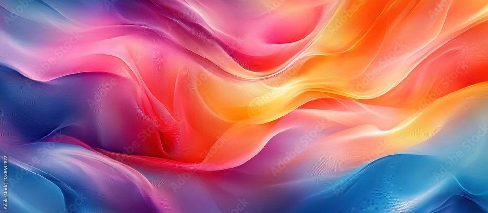 Fototapeta premium Colorful abstract swirls, vibrant hues, dynamic flow, background design, website banner