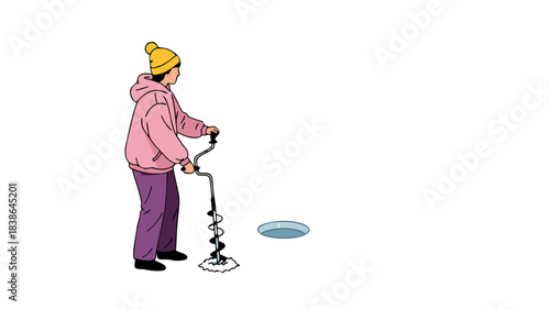 A Person Wearing A Pink Hoodie Yellow Beanie And Purple Pants Uses A Metal Detector In A Black Background Discovering A Blue Disc During The Day