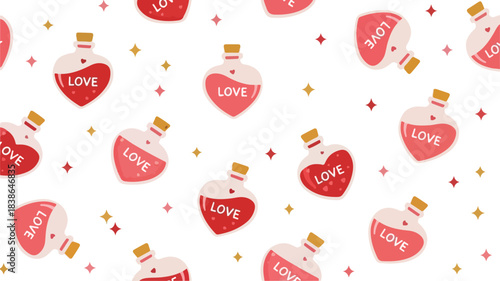 Whimsical Valentine's Day Potion Bottles Pattern for Creative Projects