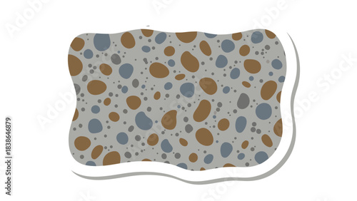 Abstract background with a textured pattern resembling speckled concrete or terrazzo featuring irregular shapes in shades of gray brown and blue with a soft white outline on a black backdrop