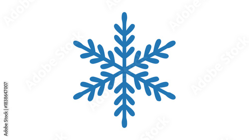 A Single Stylized Blue Snowflake Centered Against a Stark Black Background Perfect for Winter Themes and Holiday Designs