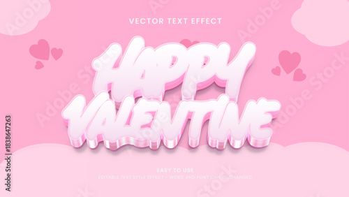 happy valentine editable text effect 3d