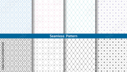 エレガントでシンプルなシームレスパターンのセット