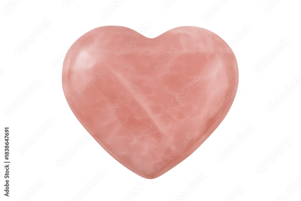 Obraz premium Rose quartz heart gemstone symbol showing love and romance