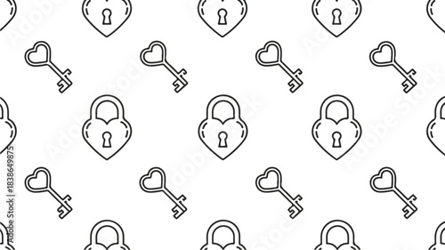 Lock and Key Heart Pattern for Valentine's Day Designs