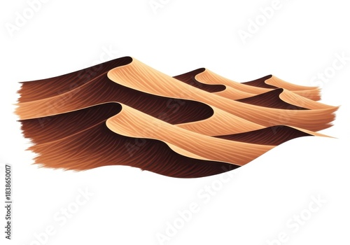 Fototapeta Naklejka Na Ścianę i Meble -  Multiple layered desert sand dunes display distinct crests and shadows