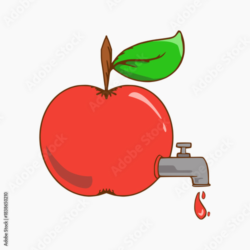 illustration design with apples with cider tap