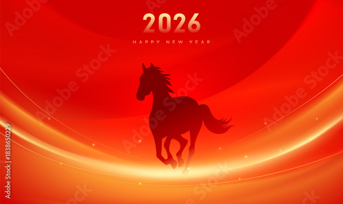 Year of the Horse Spring Festival Red New Year banner background