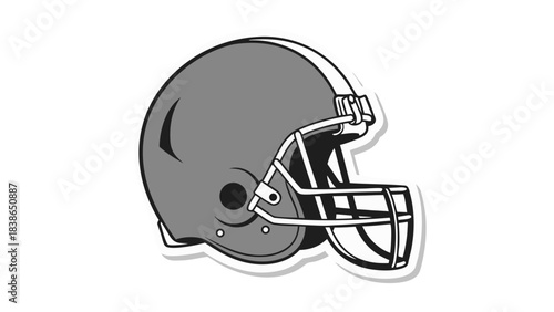 American Football Helmet with Protective Face Mask and Padded Interior Against a Stark Black Background Isolated Graphic Representation