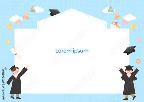 졸업식 학교프레임 백그라운드