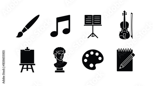 Creative Arts Icons Painting Music Sculpture and Drawing Collection
