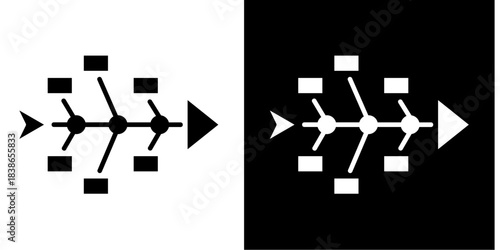 Effect Diagram Icon Set White Style Collection
