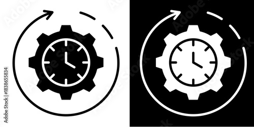 Life Cycle Icon Set White Style Collection
