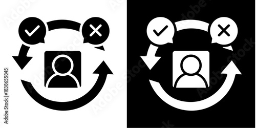 Feedback Loop Icon Set White Style Collection
