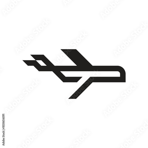 simple thick lines of airplanes logo vector