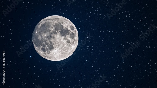 a large, radiant moon against a beautiful sky generative ai