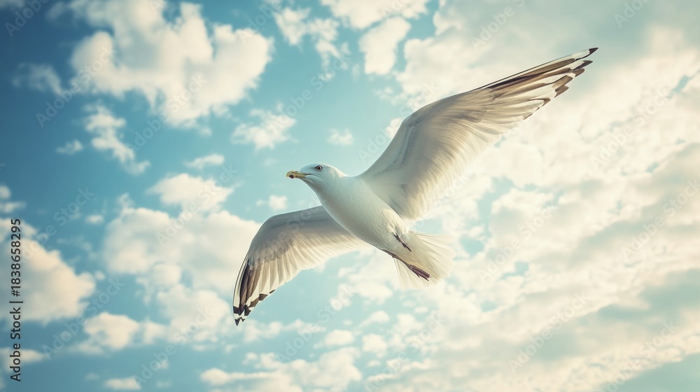 Fototapeta premium white dove against a sky generative ai