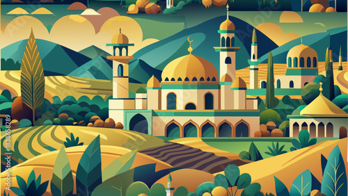 Animated Crescent Moon with Moving Clouds Night Sky Background