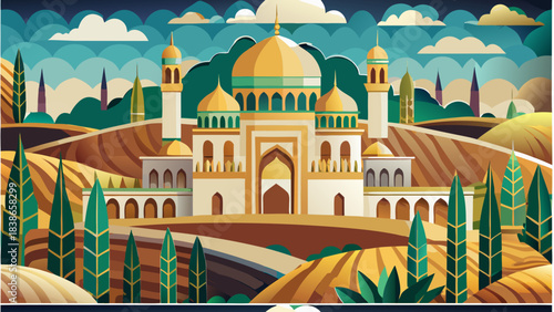 Animated Crescent Moon with Moving Clouds Night Sky Background