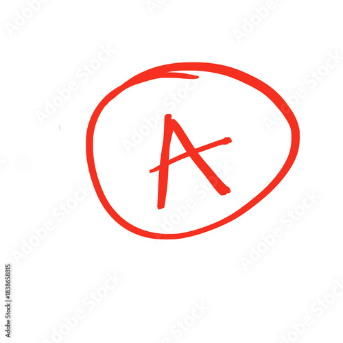 Exam score grade result A plus, hand drawn doodle test grade A isolated on transparent background