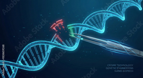 Tableau sur toile CRISPR Genetic Engineering DNA Strand Editing Concept