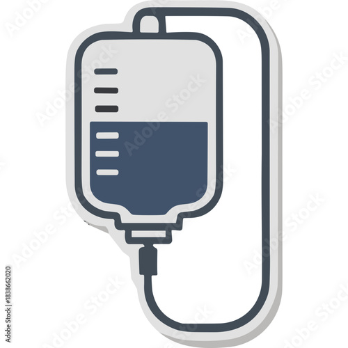 Medical IV Drip Bag Infusion Fluid Bag With Tubing Hanging Healthcare Treatment Equipment Clinical Procedure Healthcare Medical Supply Isolated On Black Background