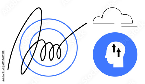 Goal-oriented design. Goal with target, arrows, and cognitive elements. Goal setting and problem-solving concepts for business, personal development, marketing strategies, education, and innovation