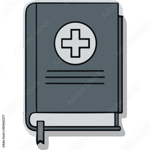 Medical Health Record Book With Plus Symbol On Cover Healthcare Document And Information Management