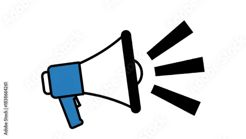 Vector illustration of a megaphone on transparent background, representing communication and announcement