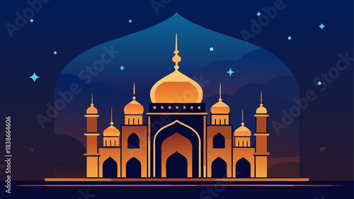 Cozy Campsite Under Starry Night Sky Illustration