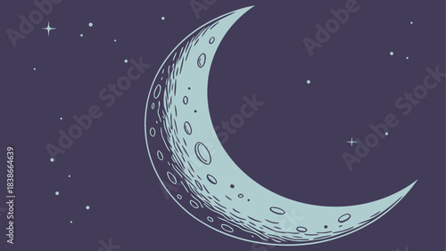 Cozy Campsite Under Starry Night Sky Illustration