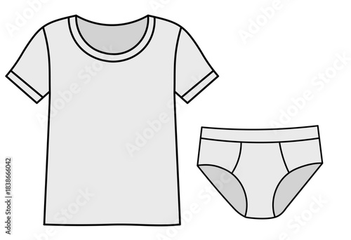 Men’s Undershirt and Classic Brief Underwear Set Illustration