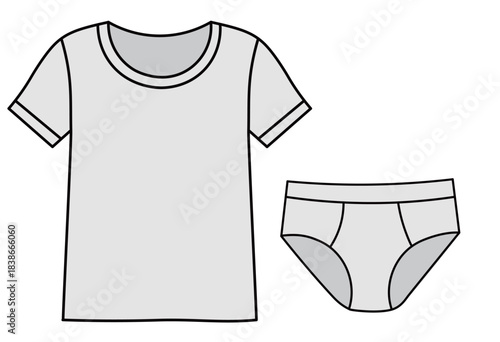 Men’s Undershirt and Classic Brief Underwear Set Illustration