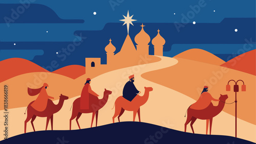 Deep Blue Night Sky with Crescent Moon and Shimmering Stars