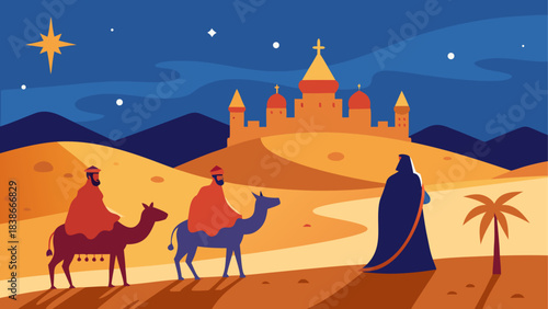 Deep Blue Night Sky with Crescent Moon and Shimmering Stars