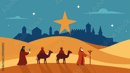 Deep Blue Night Sky with Crescent Moon and Shimmering Stars