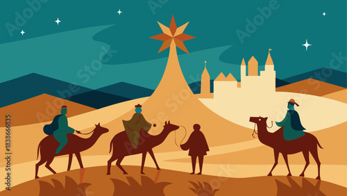 Deep Blue Night Sky with Crescent Moon and Shimmering Stars