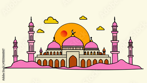 Deep Blue Night Sky with Crescent Moon and Shimmering Stars