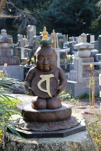  保土谷の青蓮寺。「ラ」の五輪塔童子。